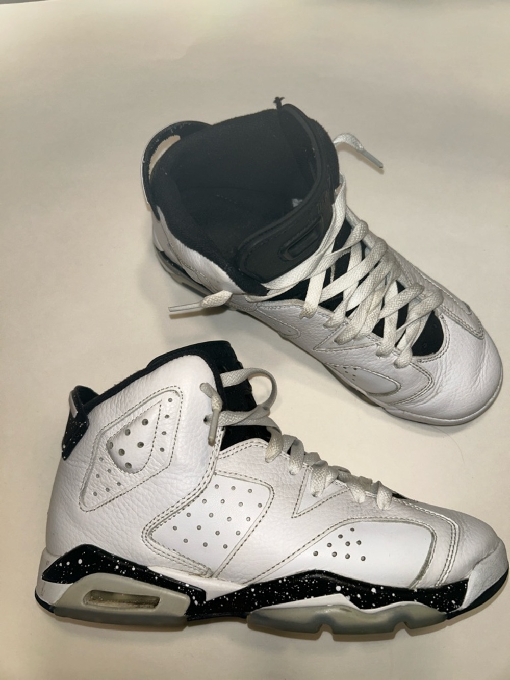 Kids White and Black High-Top Basketball Sneakers